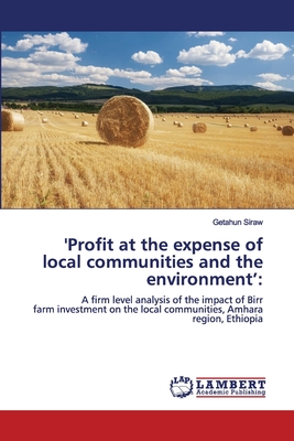 غلاف كتاب 'Profit at the expense of local communities and the environment':