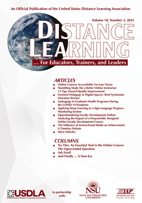 غلاف كتاب Distance Learning Volume 18 Issue 3 2021