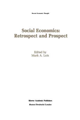 غلاف كتاب Social Economics: Retrospect and Prospect