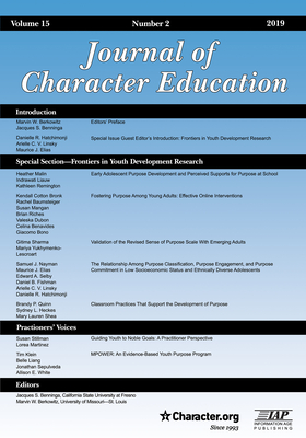 غلاف كتاب Journal of Character Education Volume 15 Issue 2 2019