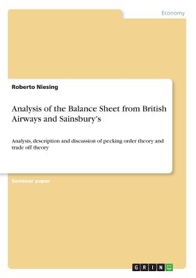 Analysis of the Balance Sheet from British Airways and Sainsbury