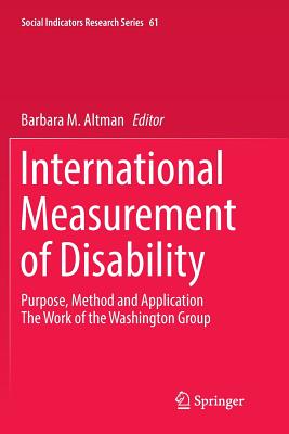 غلاف كتاب International Measurement of Disability : Purpose, Method and Application