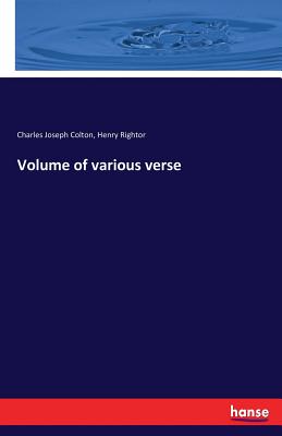 غلاف كتاب Volume of various verse