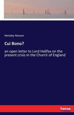 غلاف كتاب Cui Bono? :an open letter to Lord Halifax on the present crisis in the Church of England