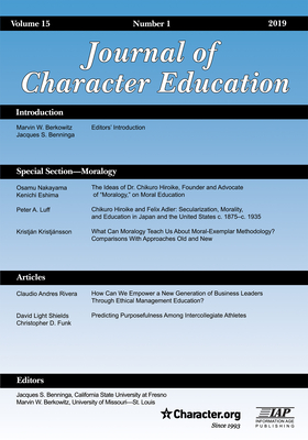 غلاف كتاب Journal of Character Education Volume 15 Number 1 2019