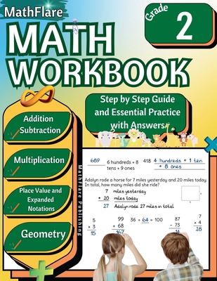 MathFlare - Math Workbook 2nd Grade: Math Workbook Grade 2: Addition, Subtraction, Multiplication, Place Value, Expanded Notations, Telling Time, and